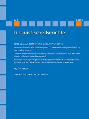 cover image of Linguistische Berichte Heft 274